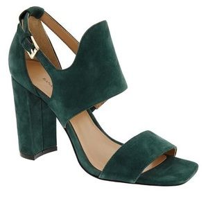 Banana Republic Suede Green Block Heels Sandals